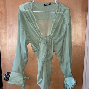 NASTY GAL SHEER TIE TOP